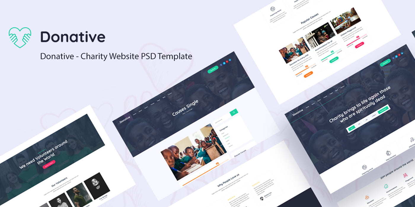 Donative - Free Charity Website PSD Template